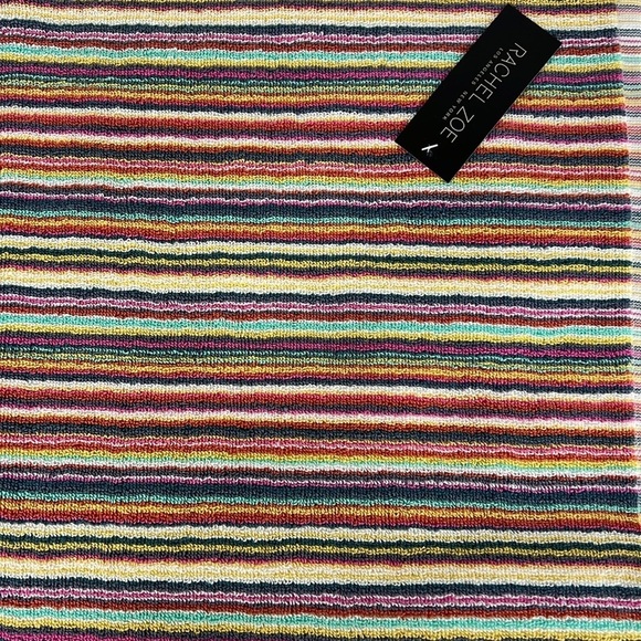 Rachel Zoe Rainbow Striped Bath Towel Set 100% Cotton 30 x 54 Set of 2 NEW - Picture 3 of 7